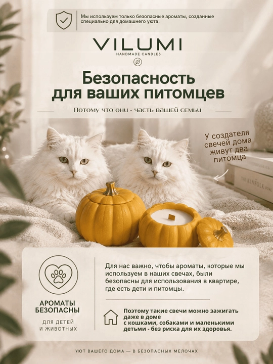 Ароматическая свеча в шкатулке тыква, соевый воск, деревянный фитиль, подарочная коробка