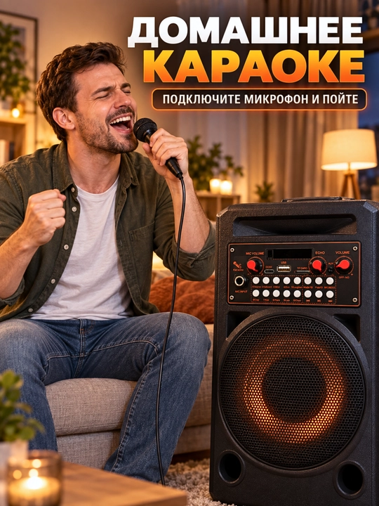 Караоке MP3-модуль JQ-D153BT с усилителем, Bluetooth, USB, AUX и микрофоном