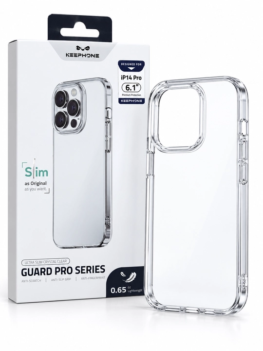 IPhone 14 Pro uchun shaffof qattiq plastik chexol, kamera himoyali, ultra yupqa
