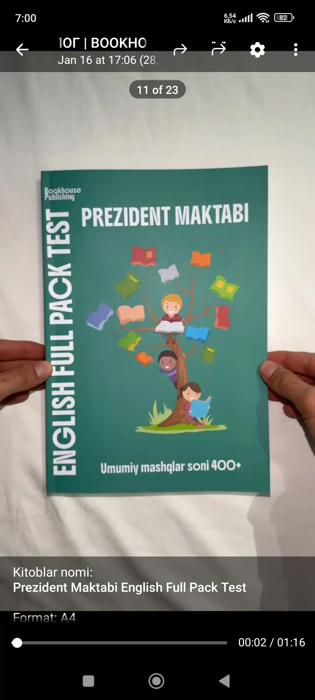 Prezident Makatabi Test Kitobi (Ingliz tili va Matematika)