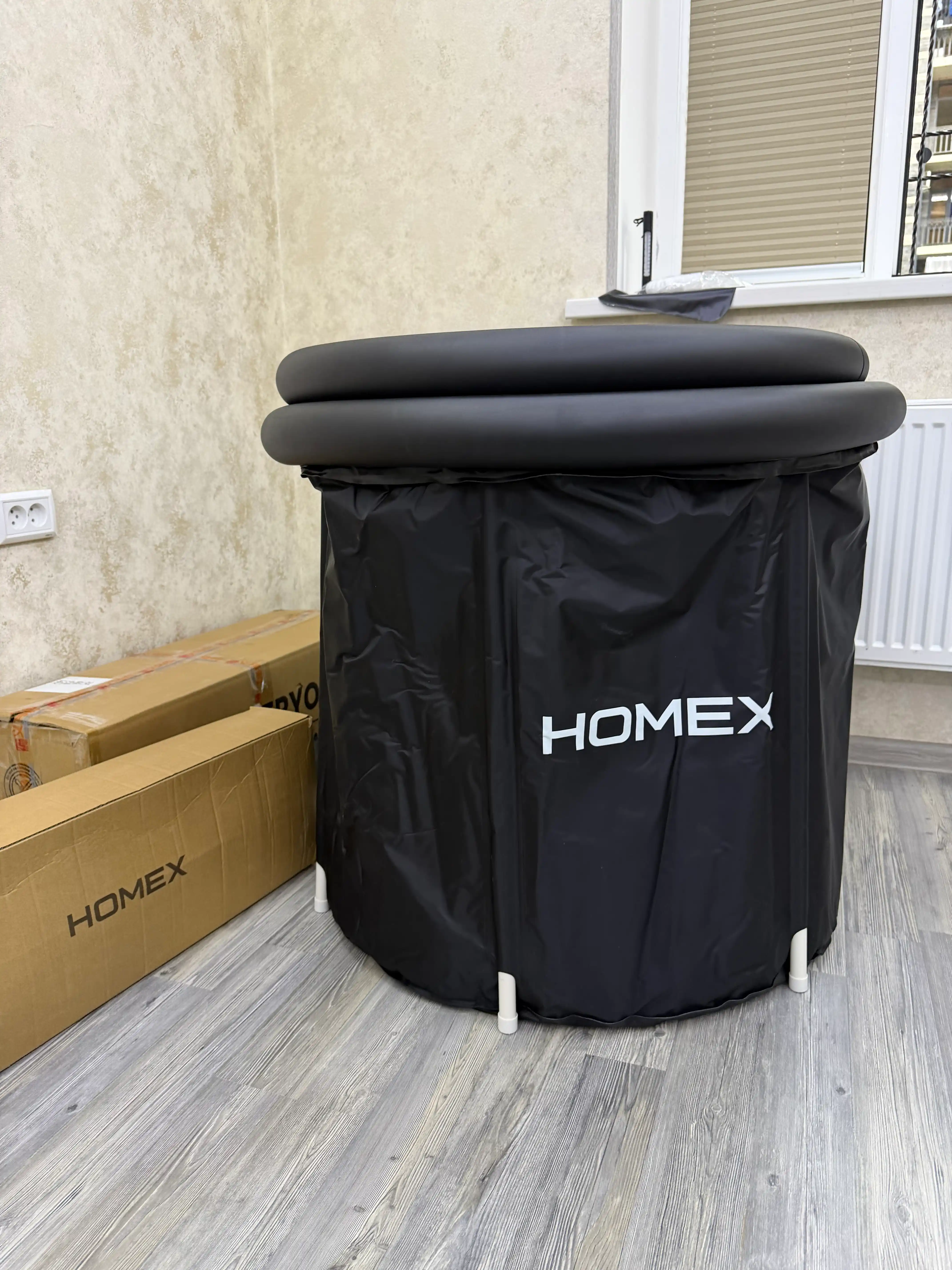 Muzli vanna yigʻiladigan HOMEX chiniqish uchun, 80x80 sm, termometr bilan