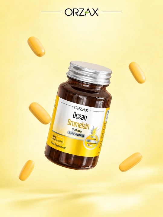 OCEAN Bromelain — фермент бромелайн для пищеварения и уменьшения отёков, 30 капсул, Халяль
