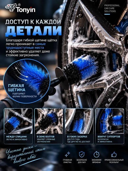 Щетка для дисков WHEEL BRUSH TONYIN