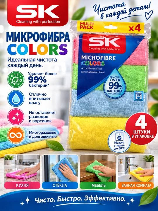 SK Microfibre Colors mikrofibra salfetkalari - 