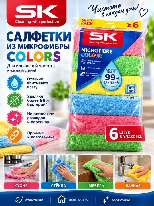 SK Microfibre Colors салфетки из микрофибры