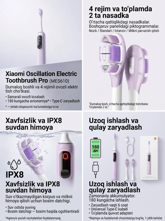 Xiaomi elektr tish cho‘tkasi