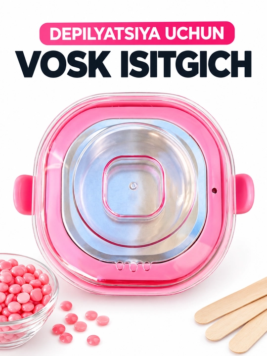 Depilyatsiya uchun vosk isitgich va mum erituvchi idish - 