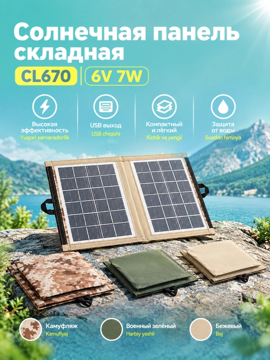 Portativ buklanadigan quyosh paneli  CL-670 - 