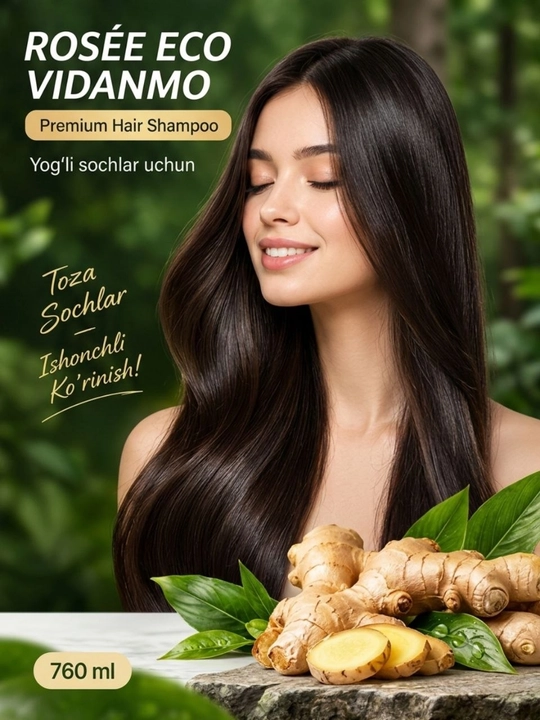 Rosée Eco VIDANMO premium шампунь для жирных волос, 760 мл