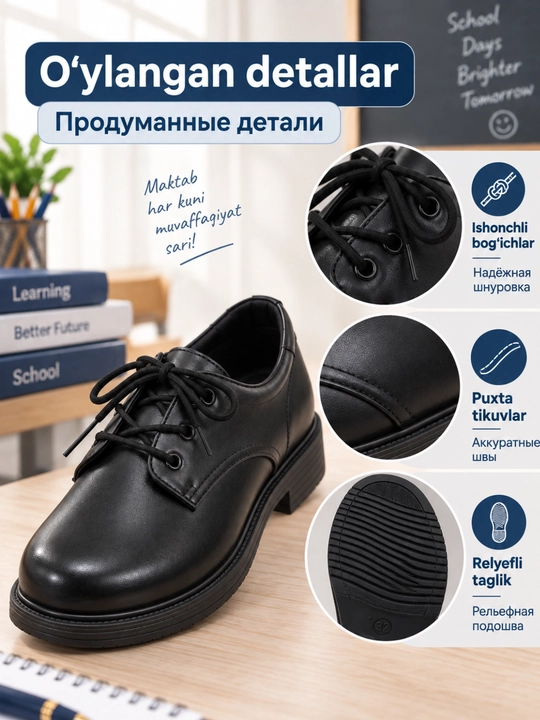 Туфли для мальчика школьные, обувь школьная детская