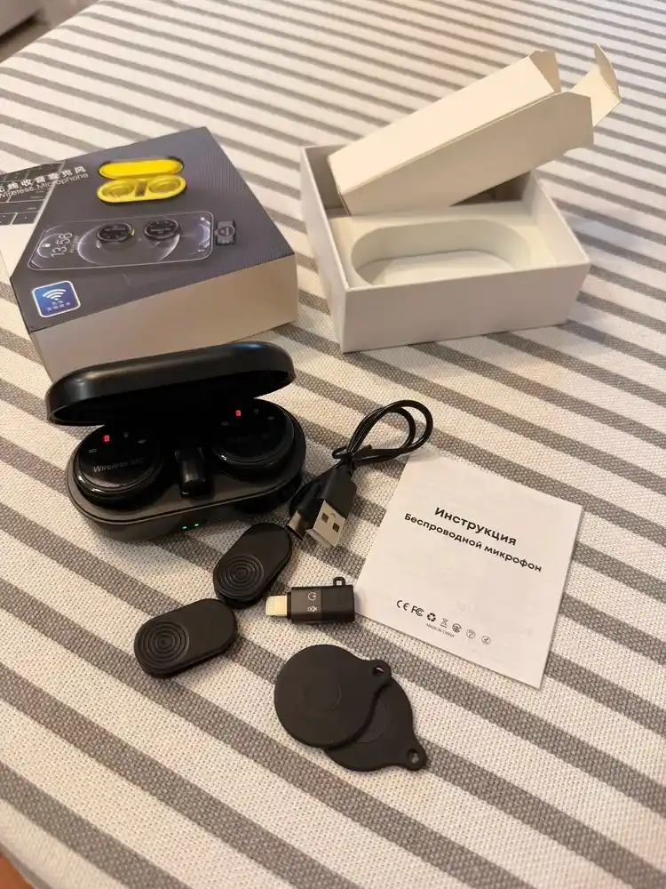Simsiz petlichniy mikrofon, iPhone va Android uchun, 2 dona