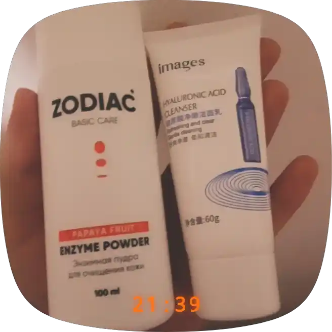 ZODIAC enzim kukuni, papain, yuz yuvish uchun pudra, niatsinamid, aknega qarshi, 100 ml