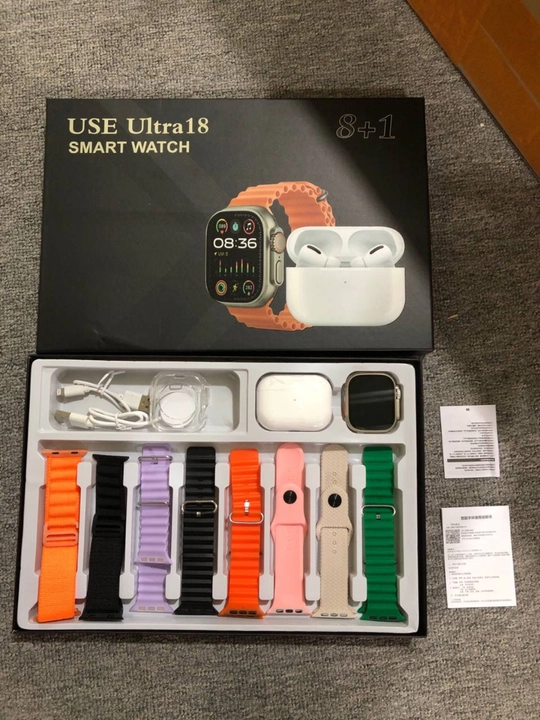 Часы умные с Bluetooth Smart Watch Ultra и наушники Pods pro набор, с браслетами,зарядка