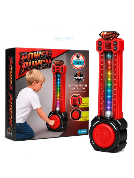Боксерский силомер Power Punch настенный, свет и звук, электронная игра для детей