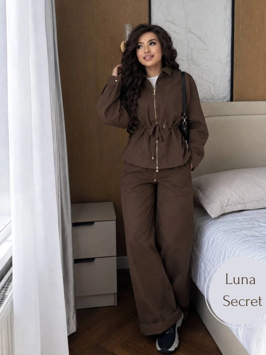 Ayollar kostyumi ikki qismli: bomber va shim, kuzga kostyum, 42-48 o'lcham
