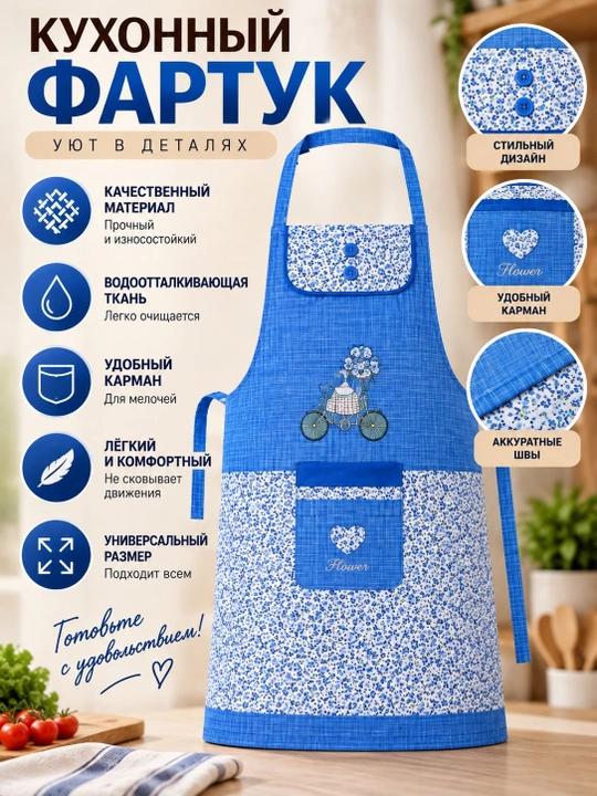 Водонепроницаемый фартук, защищает одежду от воды, масла и пятен - 