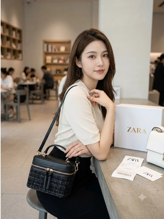 Женская сумка на плечо ZARA, модель кросс-боди для работы и учебы - 