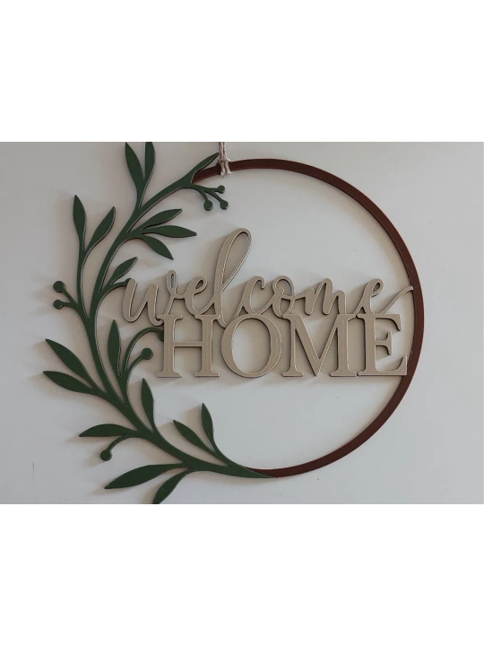 Welcome Home - Minimalist devoriy panel Eshik belgisi