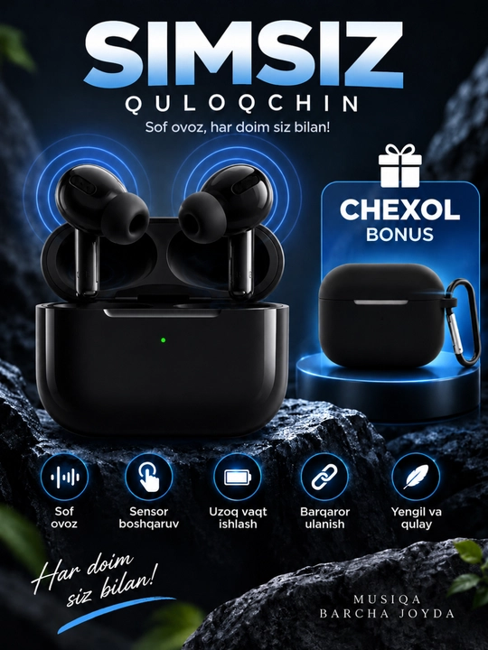 Pods Pro 2 беспроводные наушники Bluetooth с сенсорным управлением, чехол в подарок