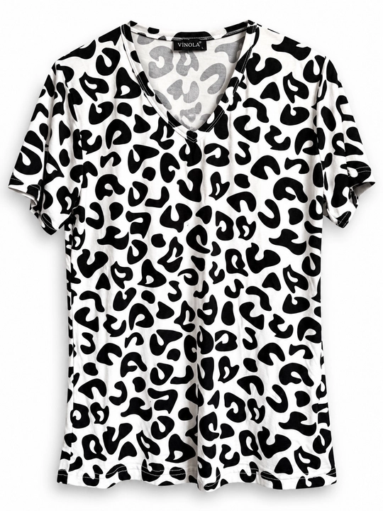 Женская футболка VINOLA с V-вырезом и карманом, L–XL, Турция - 