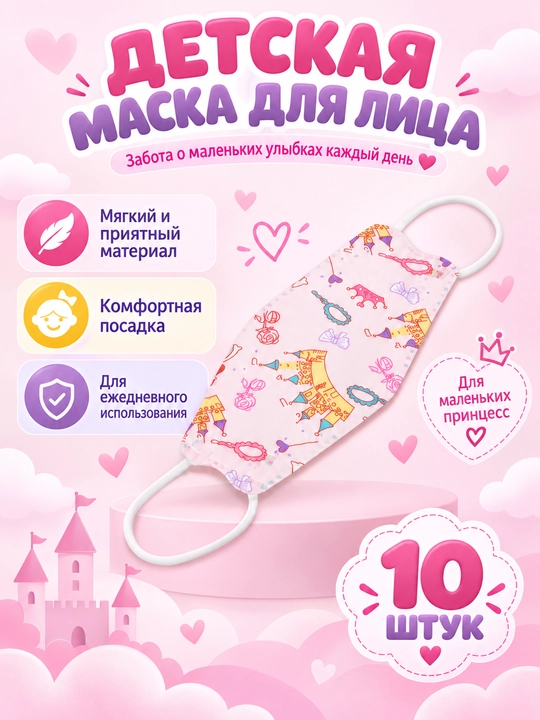 Bolalar uchun KF94 respirator niqoblari, 4 qatlamli, 10 dona/ 20 dona
