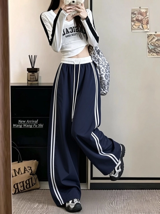 Ayollar uchun keng va tez quriydigan sport shimi, wide-leg