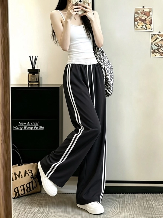 Ayollar uchun keng va tez quriydigan sport shimi, wide-leg