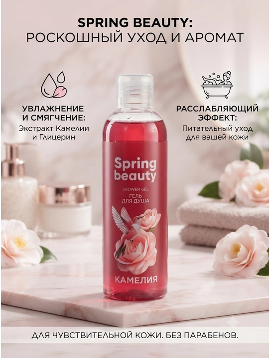 Spring Beauty "Kameliya" dush geli, 200 ml - 