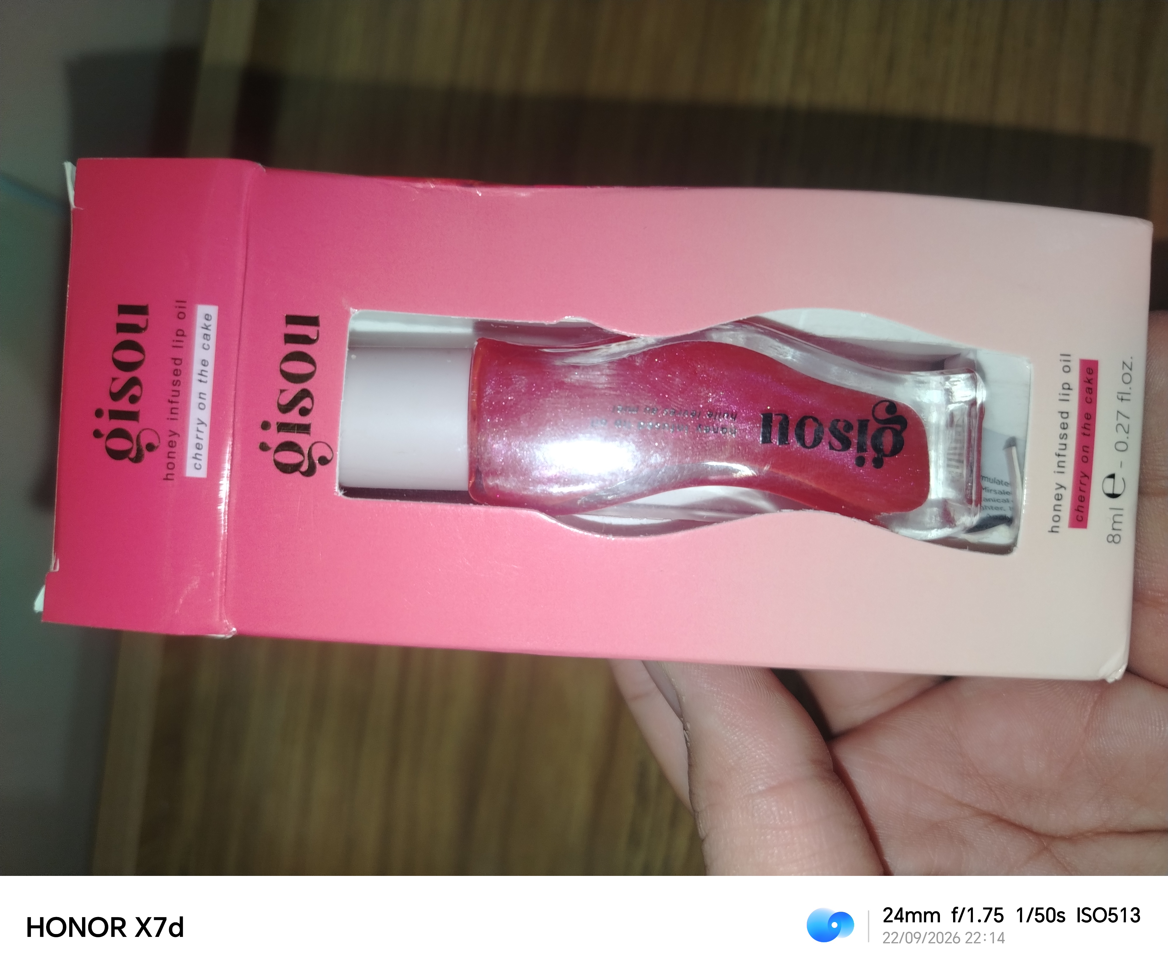 Gisou Honey – Lab uchun blesk, namlantiruvchi moy, 8ml