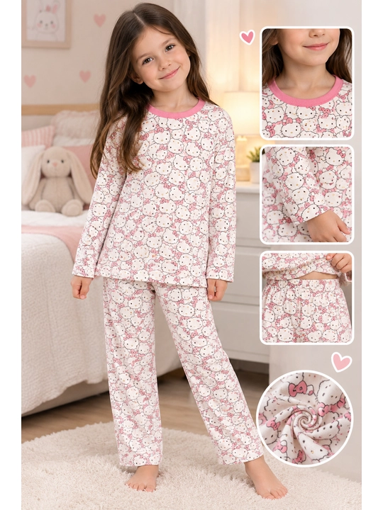 Hello Kitty naqshli qizlar pijamasi - 
