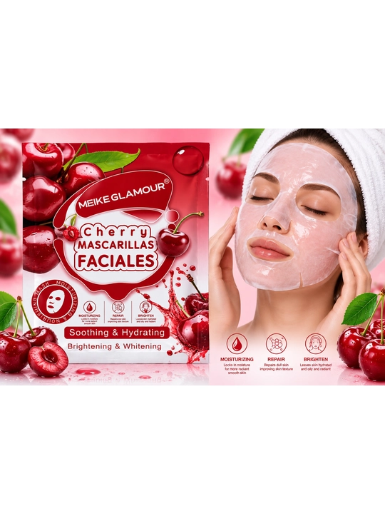 Meike Glamour Strawberry — увлажняющая тканевая маска для лица с экстрактом клубники