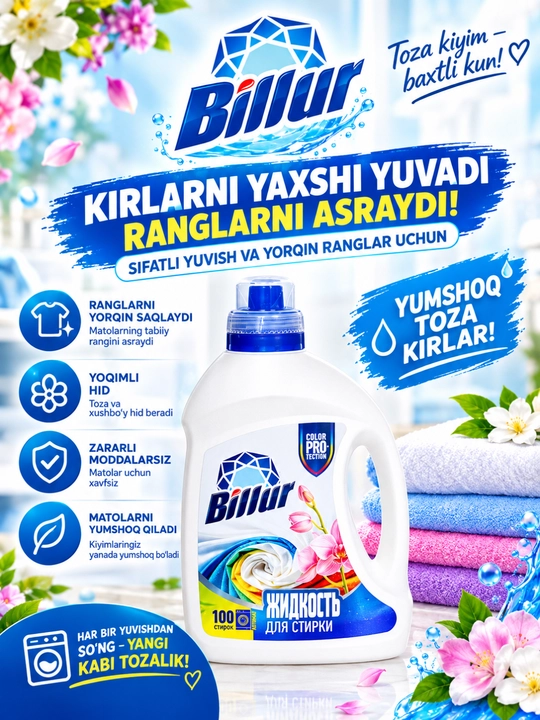 Жидкое средство для стирки Billur - 