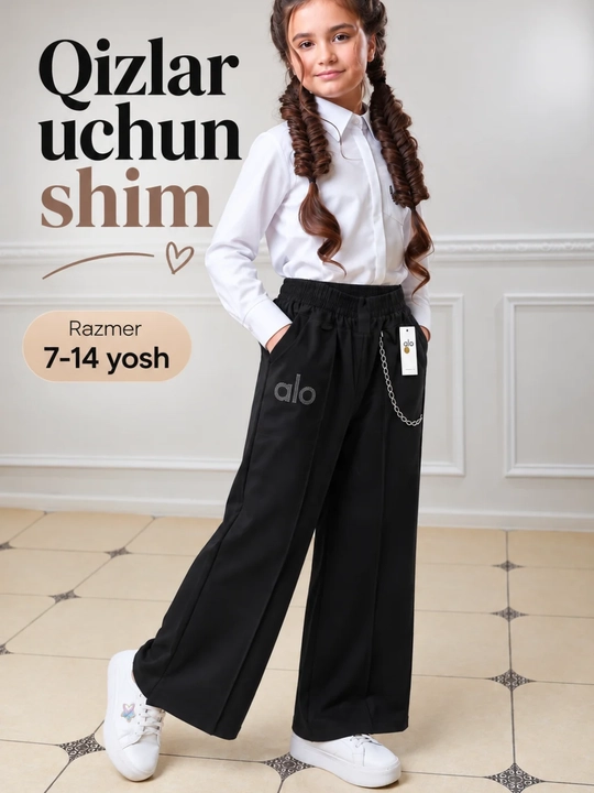 Qizlar uchun kuzgi issiq kilot shim, qora shim, qish va salqin havo uchun mos  7-14 yosh