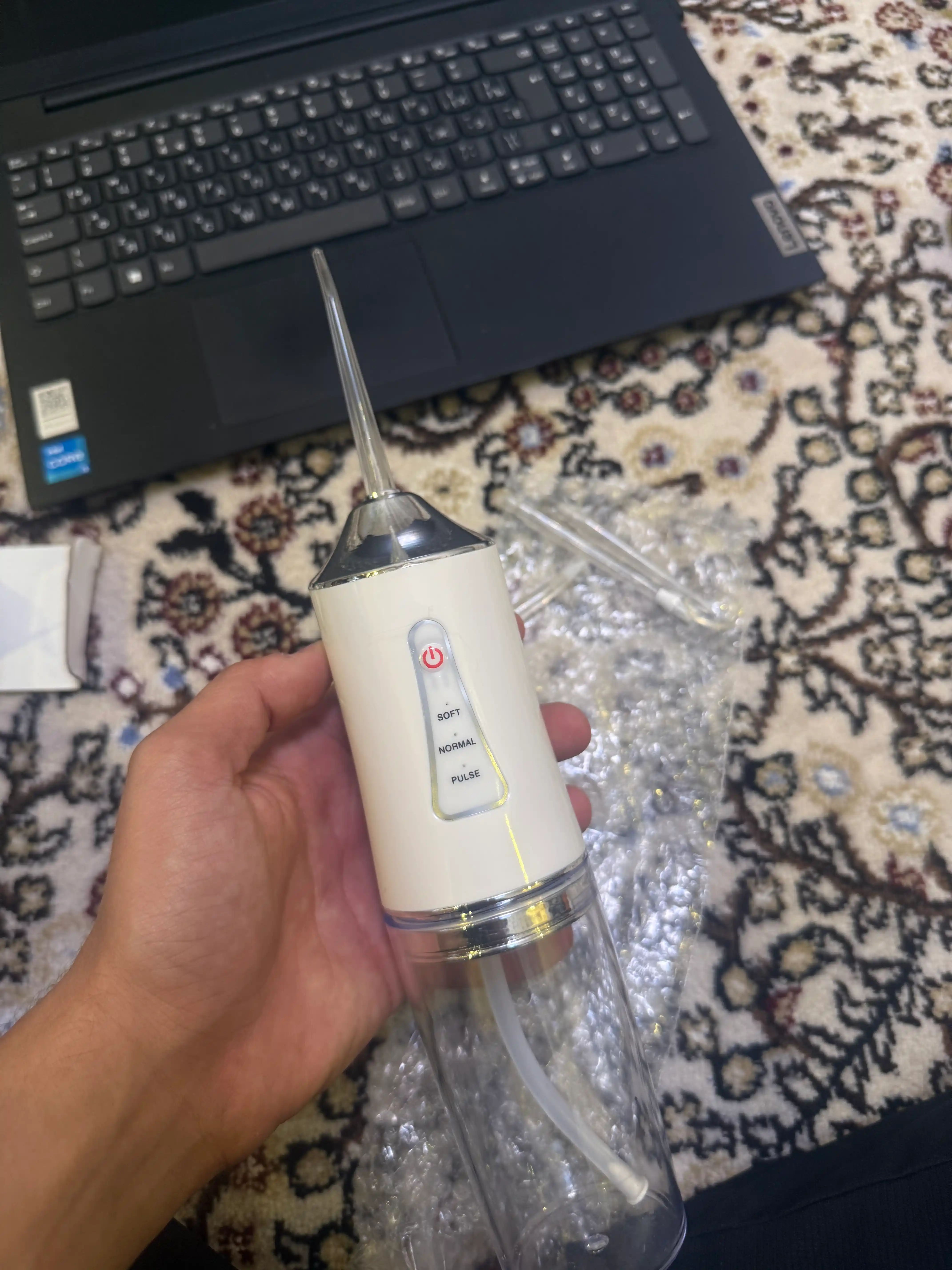 Ирригатор для полости рта, беспроводной, 230 мл, 3 режима, 4 насадки, USB