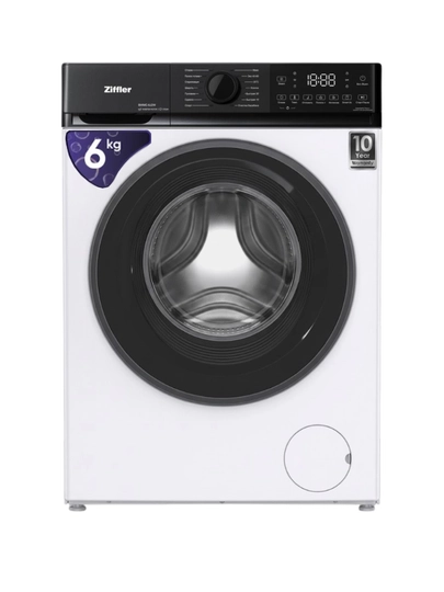 Стиральная машина Ziffler 6 кг, экономичная,  BLDC Inverter, Steam Wash, 1200 об/мин