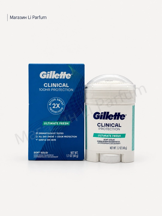 Дезодорант Gillette Ultimate Fresh Clinical Protection антиперспирант защита 72 ч 48 г - 