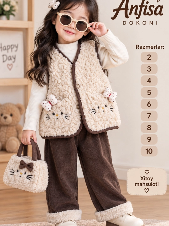 Qizlar va bolalar jiletkalari, qizlar nichasi, kuzgi jiletkalar bolalar uchun issiq nimcha