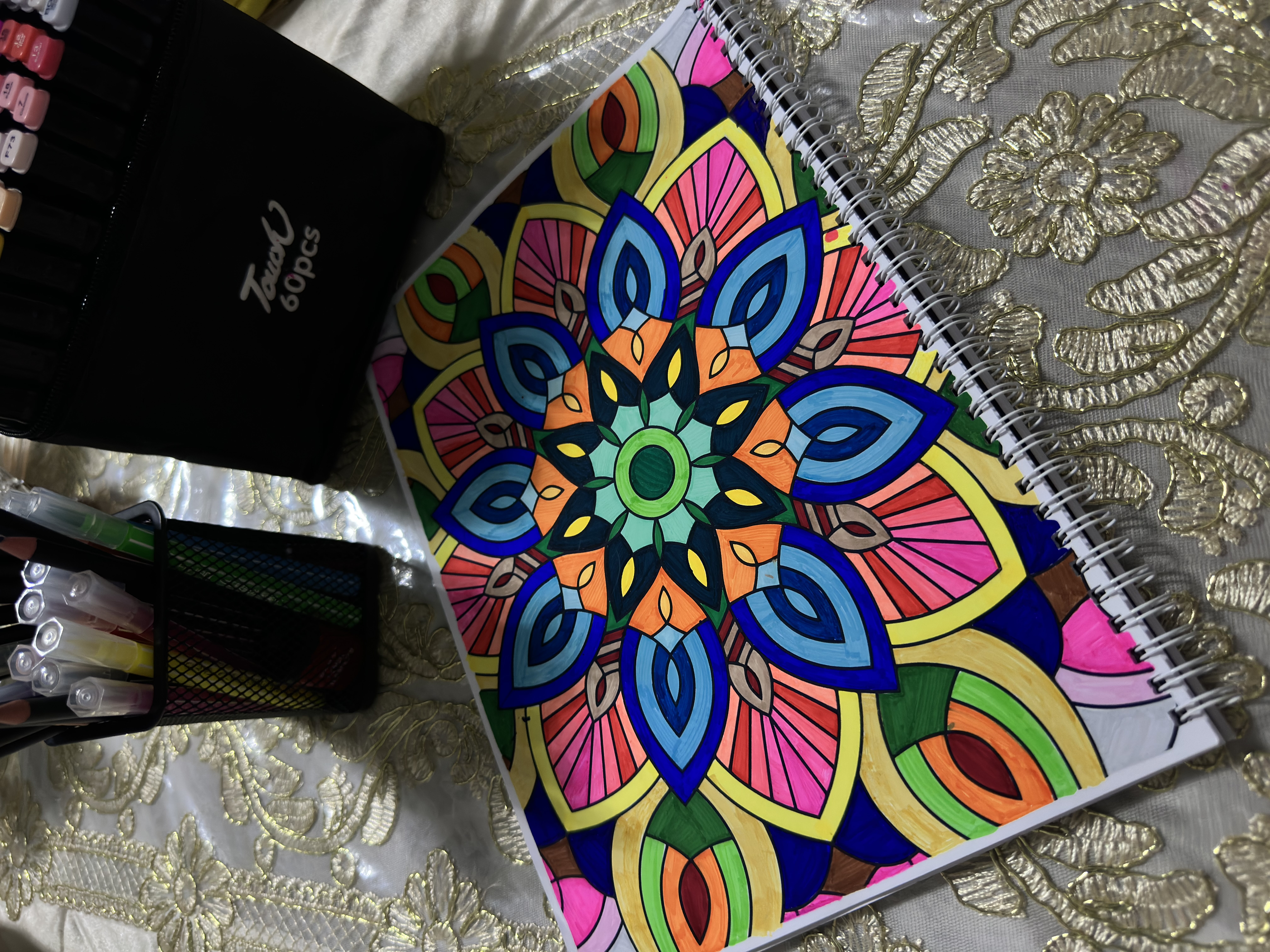 Antistress mandala bo‘yash kitobi A4, kattalar uchun, 20 sahifa, qalin qog‘oz