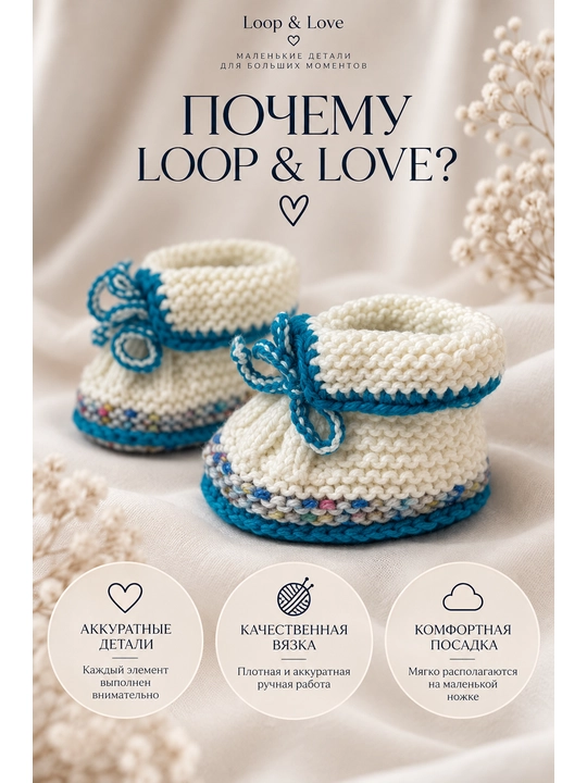 Вязаные детские пинетки