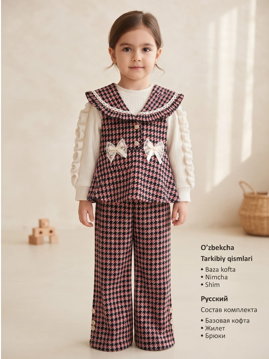 Тройка для девочек 3-4-5 лет, сезонная детская одежда для девочек, комплект двойка