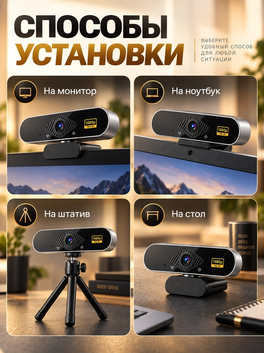 Веб-камера 4K с микрофоном для компьютера, ПК и ноутбука, USB камера 8MP для стриминга