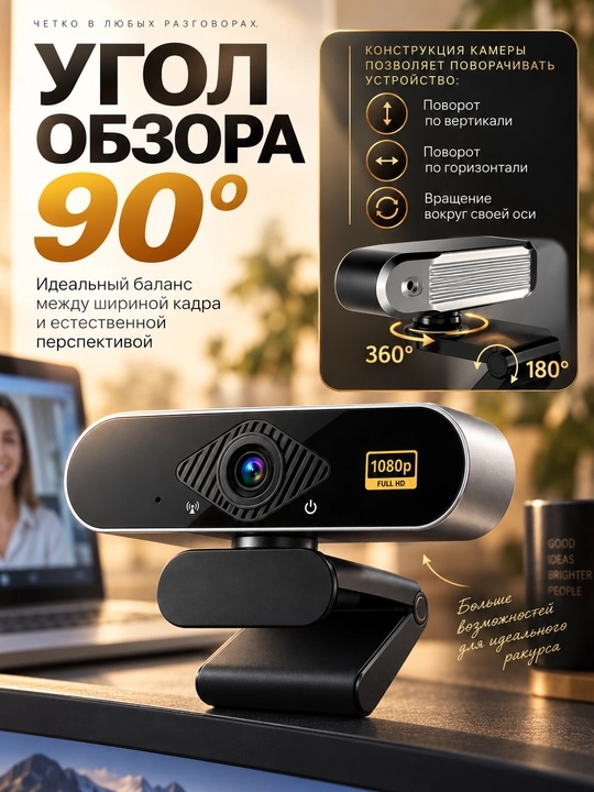 Веб-камера 4K с микрофоном для компьютера, ПК и ноутбука, USB камера 8MP для стриминга