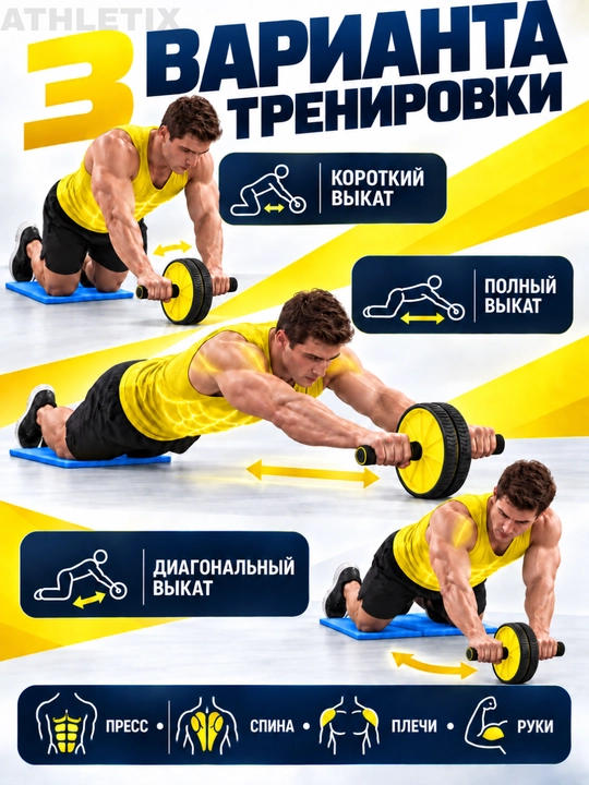Роликовый тренажер для фитнеса, ролик для жима и мышц спины, колесо, ролик для жима