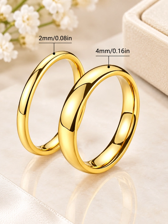 Koreya uslubidagi minimalist zanglamaydigan po‘lat uzuk (2 mm, 4 mm) - 