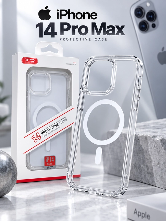 IPhone 14 Pro Max chexol, shaffof MagSafe, kamera himoyali, zarbaga chidamli g‘ilof - 