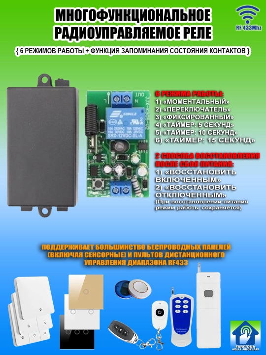 Simsiz o'chirg'ich va relelar, relening 6 xil turi, WiFisiz yoki WiFi/Alisa bilan