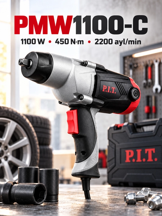 Электрический ударный гайковёрт P.I.T. PIW1100-C 1100 Вт - 