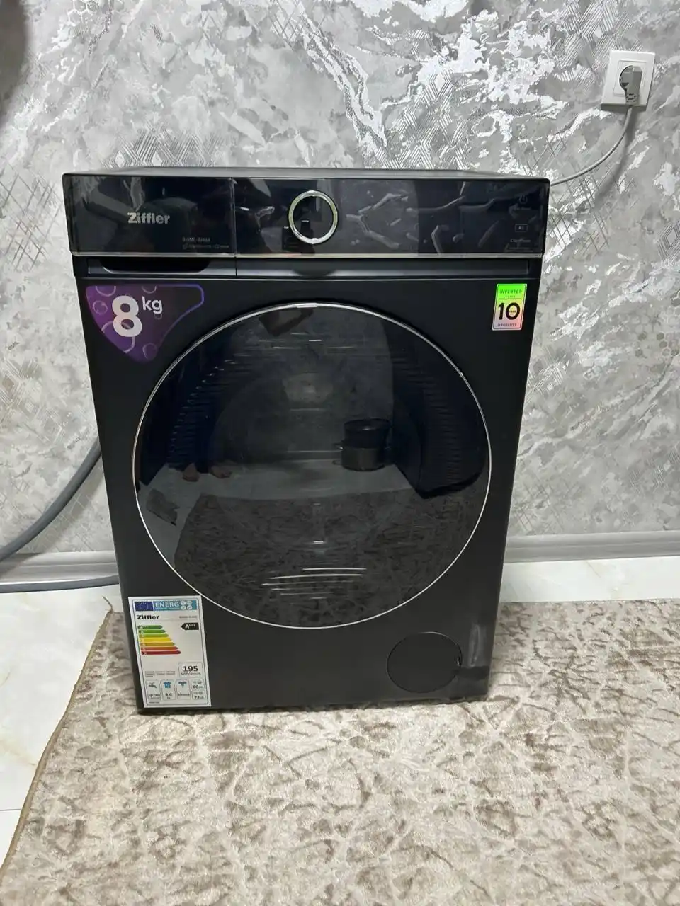 Ziffler BWMC-8J2GL kir yuvish mashinasi, 8 kg, BLDC Inverter, Steam Wash, 1200 ayl/min