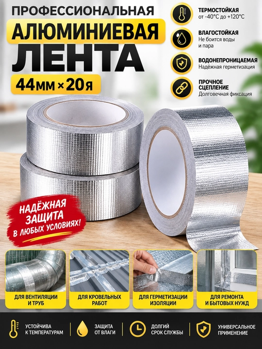 Alyuminiy skotch, 44 mm * 20 yard - 