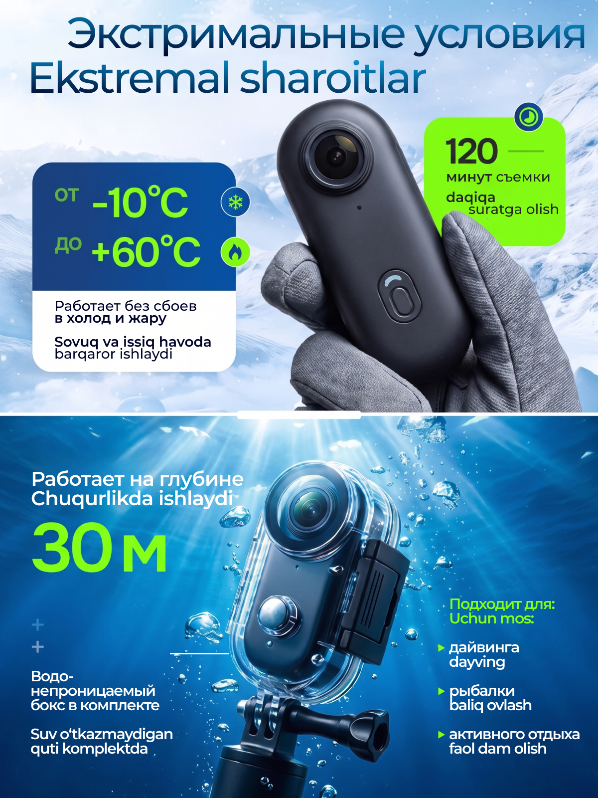 Magnitli mini ekshn-kamera Full HD 1080p Wi-Fi